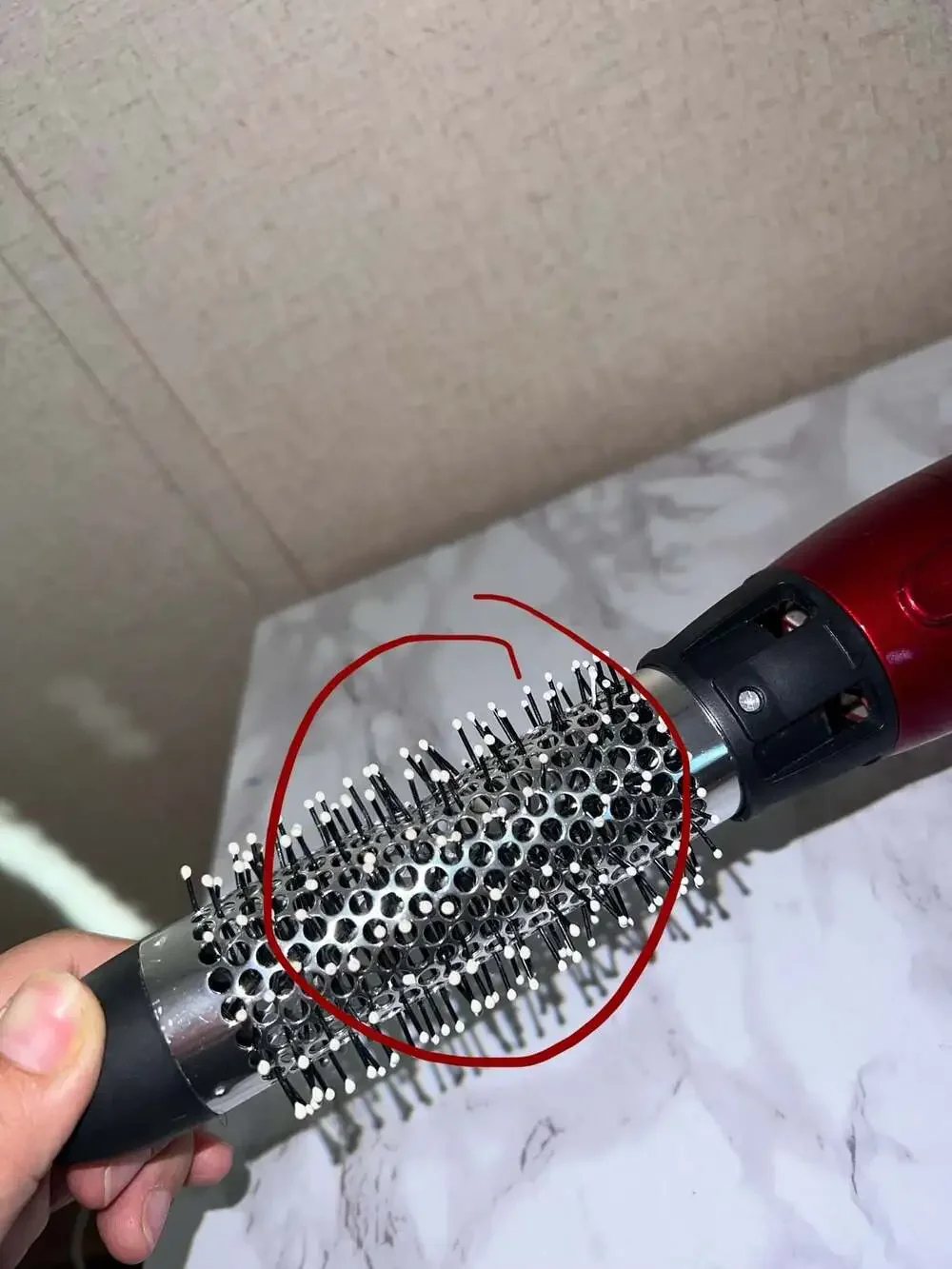 Red Ceramic Rotating Hot Air Brush for Women